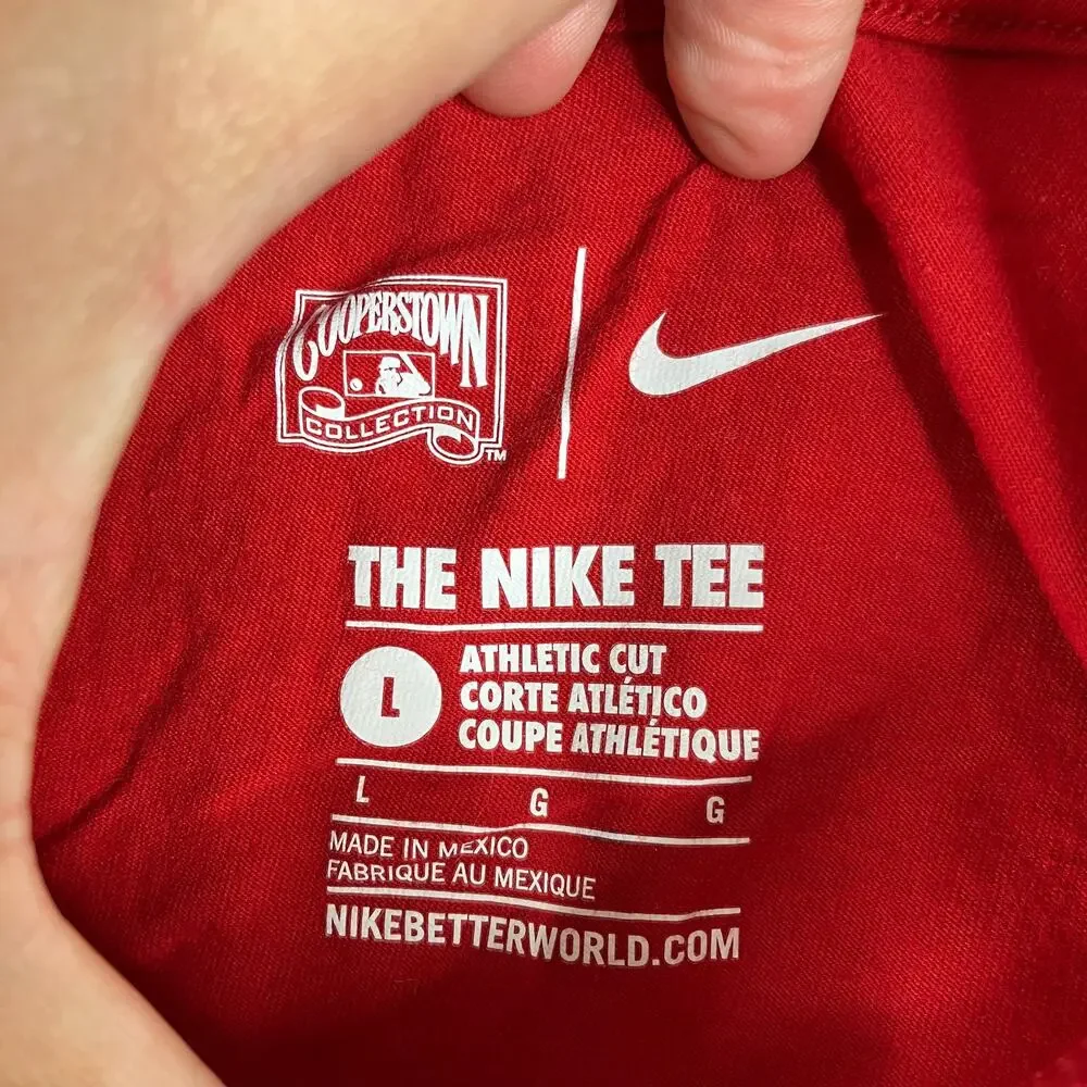 Nike Mike‎ Trout T-Shirt Mens Large Red Angels MLB Graphic Athletic Crewneck Tee